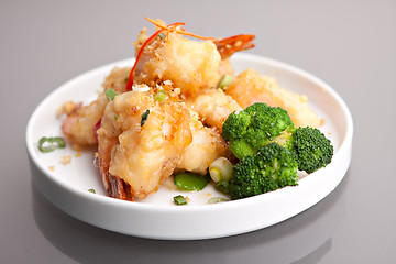Image showing Thai Fried Honey Shrimp Plate