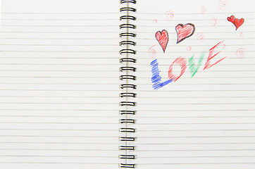 Image showing Love Written in Notebook