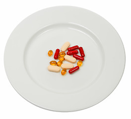 Image showing Plate with pills