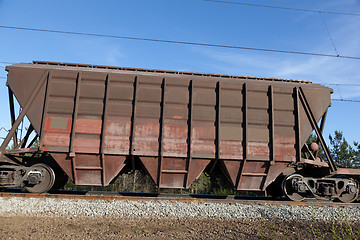 Image showing The rail car of a freight train