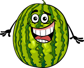 Image showing funny watermelon fruit cartoon illustration