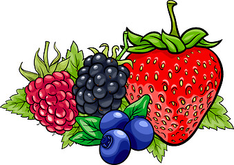 Image showing berry fruits cartoon illustration