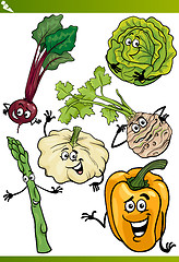 Image showing vegetables cartoon illustration set