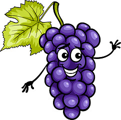 Image showing funny blue grapes fruit cartoon illustration