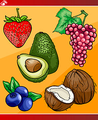 Image showing fruits set cartoon illustration