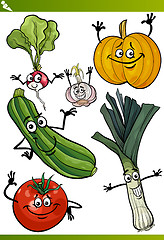 Image showing vegetables cartoon illustration set