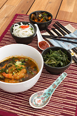 Image showing Japanese soup with shrimps