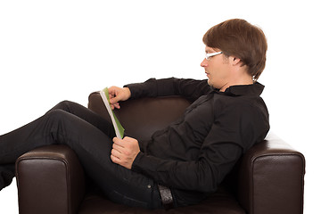 Image showing Man reading a book