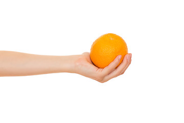 Image showing Orange in a hand