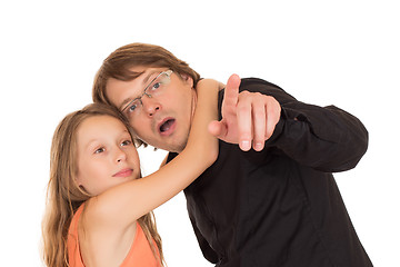 Image showing Father showing something to his daughter