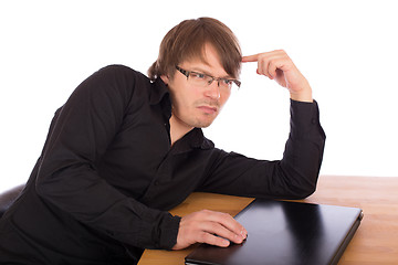 Image showing Business man think about a idea