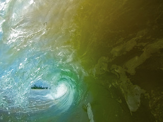 Image showing Big wave - view from the inside