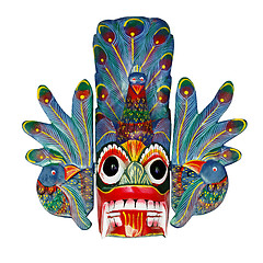 Image showing Old colored wooden Sri Lankan mask