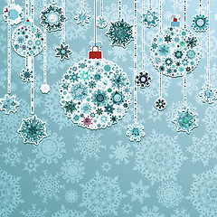 Image showing Blue background with christmas balls. EPS 8