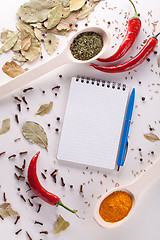 Image showing notebook and pen to write recipes