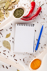 Image showing notebook and pen to write recipes
