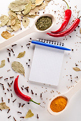 Image showing notebook and pen to write recipes