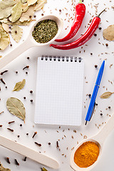 Image showing notebook and pen to write recipes