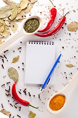 Image showing notebook and pen to write recipes