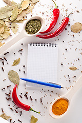 Image showing notebook and pen to write recipes