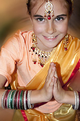 Image showing child wearing bridal Indian clothing 