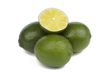 Image showing Fresh limes Isolated on white