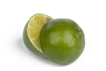 Image showing Fresh limes Isolated on white