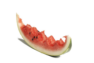 Image showing slice of watermelon with bites, saved with clipping path