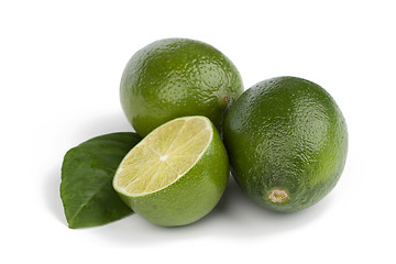 Image showing Fresh limes Isolated on white