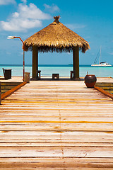 Image showing Maldives. The boat at the pier