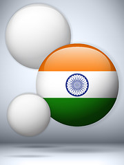 Image showing India Flag Glossy Button