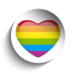 Image showing Gay Flag Heart Striped Sticker