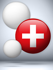 Image showing Switzerland Flag Glossy Button