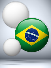 Image showing Brazil Flag Glossy Button