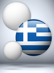 Image showing Greece Flag Glossy Button