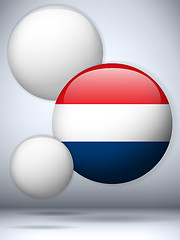 Image showing Netherlands Flag Glossy Button