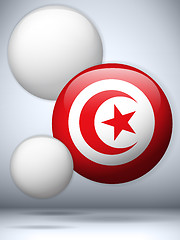 Image showing Tunisia Flag Glossy Button