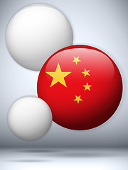 Image showing China Flag Glossy Button