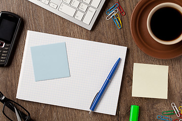 Image showing Notebook and office supplies