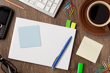 Image showing Notebook and office supplies