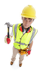 Image showing Builder standing with hammer