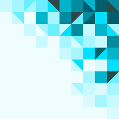 Image showing Blue background with triangles and squares