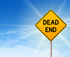Image showing Dead End Sign and Blue Sky