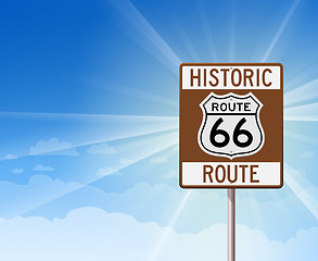 Image showing Historic Route 66 and Blue Sky