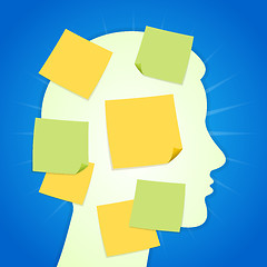 Image showing Paper Sticker on Blue Background