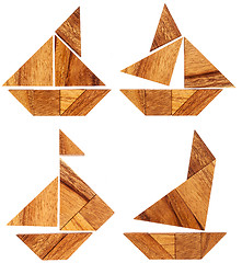 Image showing tangram sailing boats