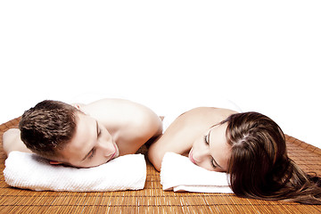 Image showing Couples retreat relaxing spa