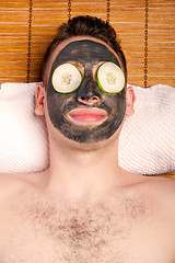 Image showing Male facial mask skincare