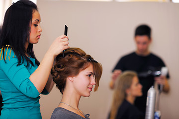 Image showing Beautiful Woman with  Luxury Makeup