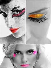 Image showing collage photo of Beautiful Woman with  Luxury Makeup